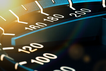 Detail of needle of odometer or speedometer of a car 4