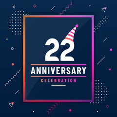 22 years anniversary greetings card, 22 anniversary celebration background free vector. © Stockia