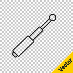 Black line Telescopic baton icon isolated on transparent background. Vector