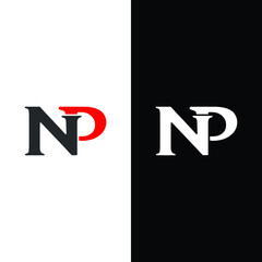 NP letter logo design, creative initials letter logo concept.NP letter design.	
