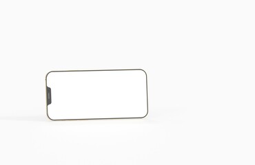 Smartphone frameless blank screen mockup template 3d