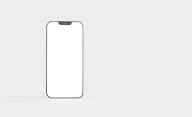 Smartphone frameless blank screen mockup template 3d