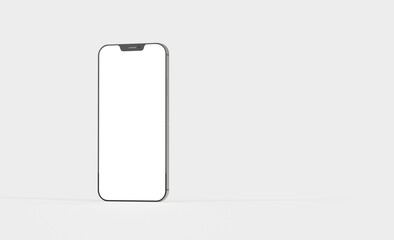 Smartphone frameless blank screen mockup template 3d