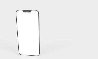 Smartphone frameless blank screen mockup template 3d