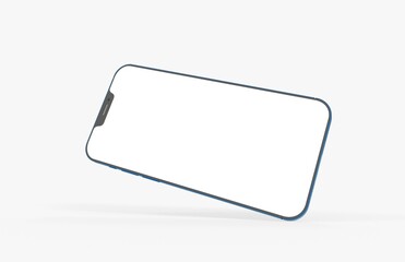 Realistic isometric black frameless smartphone mockup perspective 3d.