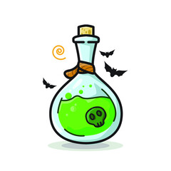 Halloween Decoration Cute Illustration in Line Art Cartoon Style