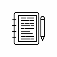 Write Diary icon in vector. Logotype