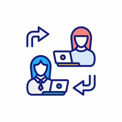 Connect Friends icon in vector. Logotype