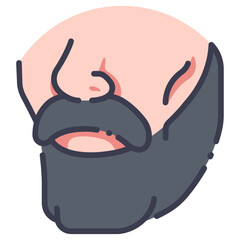 mustache and beard icon