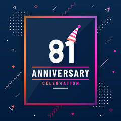 81 years anniversary greetings card, 81 anniversary celebration background free vector.