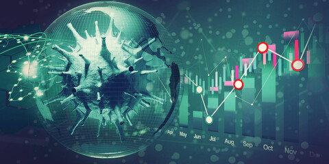 Corona virus crisis around the world. 3d illustration