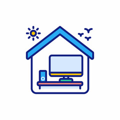 Home Office icon in vector. Logotype