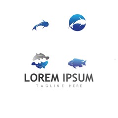 Naklejka premium Fish logo template