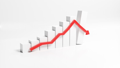 Econimical crisis concept. Spread in the world, economy is down. 3d illustration