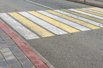 Obraz premium Marking of a road pedestrian crossing.