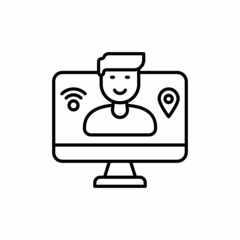 Digital Nomad Man icon in vector. Logotype