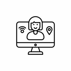 Digital Nomad Woman icon in vector. Logotype