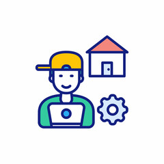 Freelancer Man icon in vector. Logotype