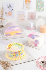 Small bento cake as a birthday present with Korean style cakes.