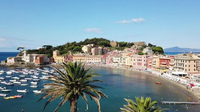Sestri Levante - Bay of silence. Ligurian sea in Italy