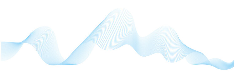 background with abstract vector blue colored sound wave lines	
