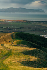 Naklejka premium winding road on the hill