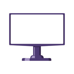 Monitor computers blank screen. Color vector illustration, flat style, white isolated background.