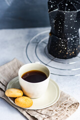 Morning coffee with cookies