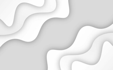 white abstract wave background template with papercut style, modern wallpaper texture and 3d realistic design use for ads banner and advertising print design vector
