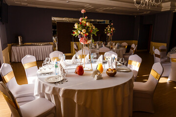 table in the restaurant in daylight