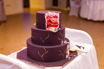 large three-tier wedding cake