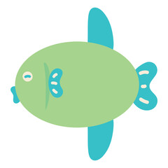 illustration drawing cartoon sunfish swimming vector