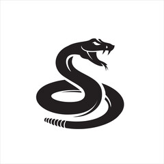 Fototapeta premium Isolated silhouette Rattlesnake logo icon vector