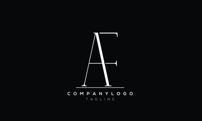 Abstract Letter Initial AF FA Vector Logo Design Template
