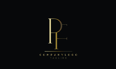 Abstract Letter Initial PF FP
 Vector Logo Design Template