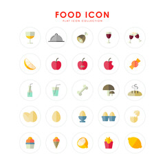 Fototapeta premium Food and Drink Flat Icon with Color