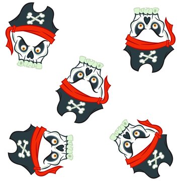 Skull pirate pattern with background kids design