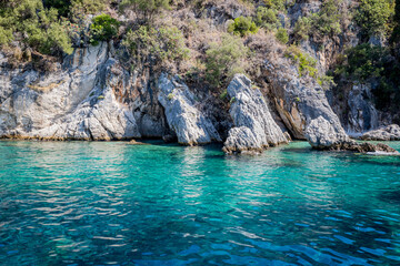 Les côtes de Corfou vues depuis la mer