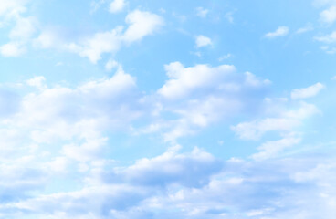 Blue sky with white cloud. Copy space.	