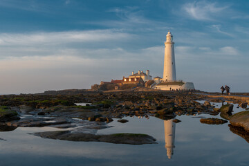 Scenic view of the St. Mary's Lighthouse in the United Kingdom