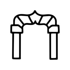 Arch black line vector doodle icon design