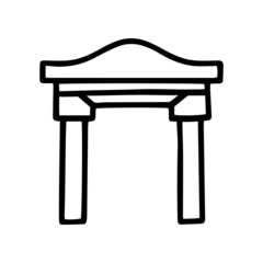 Arch black line vector doodle icon design