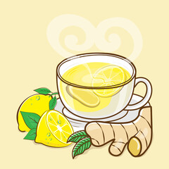 cup of tea ginger and lemon