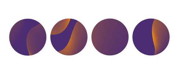 Highlights covers vector set. Collection gradient line art covers in halloween colors