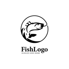 Simple fish logo design template