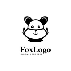 Simple fox logo design template