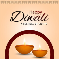 Fototapeta na wymiar Creative vector illustration of happy diwali celebration background