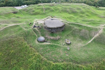 Verdun, France: Vue aérienne du Fort de Vaux - Bataille de Verdun première guerre mondiale -...