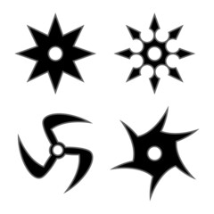Obraz premium Set of Ninja Star. Asian Traditional Weapon. Shuriken Logo