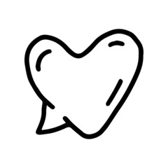 Speech bubble line vector doodle simple icon